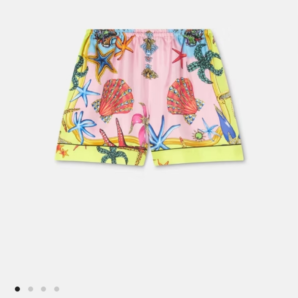 Versace TRÉSOR DE LA MER PRINT SILK SHORTS